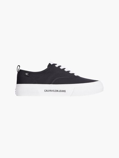 Calvin Klein Cipők HU900340 | Calvin Klein Cotton Twill Női Sportcipő Fekete